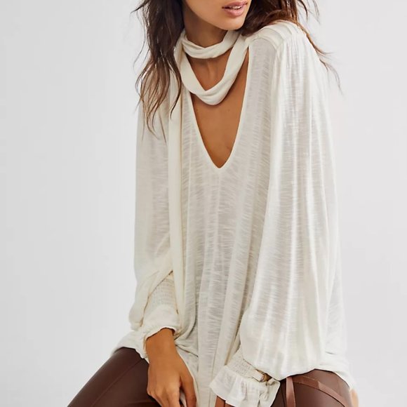 NWOT Free People Elegant White Women's "Bridgette" Tunic - Picture 7 of 10